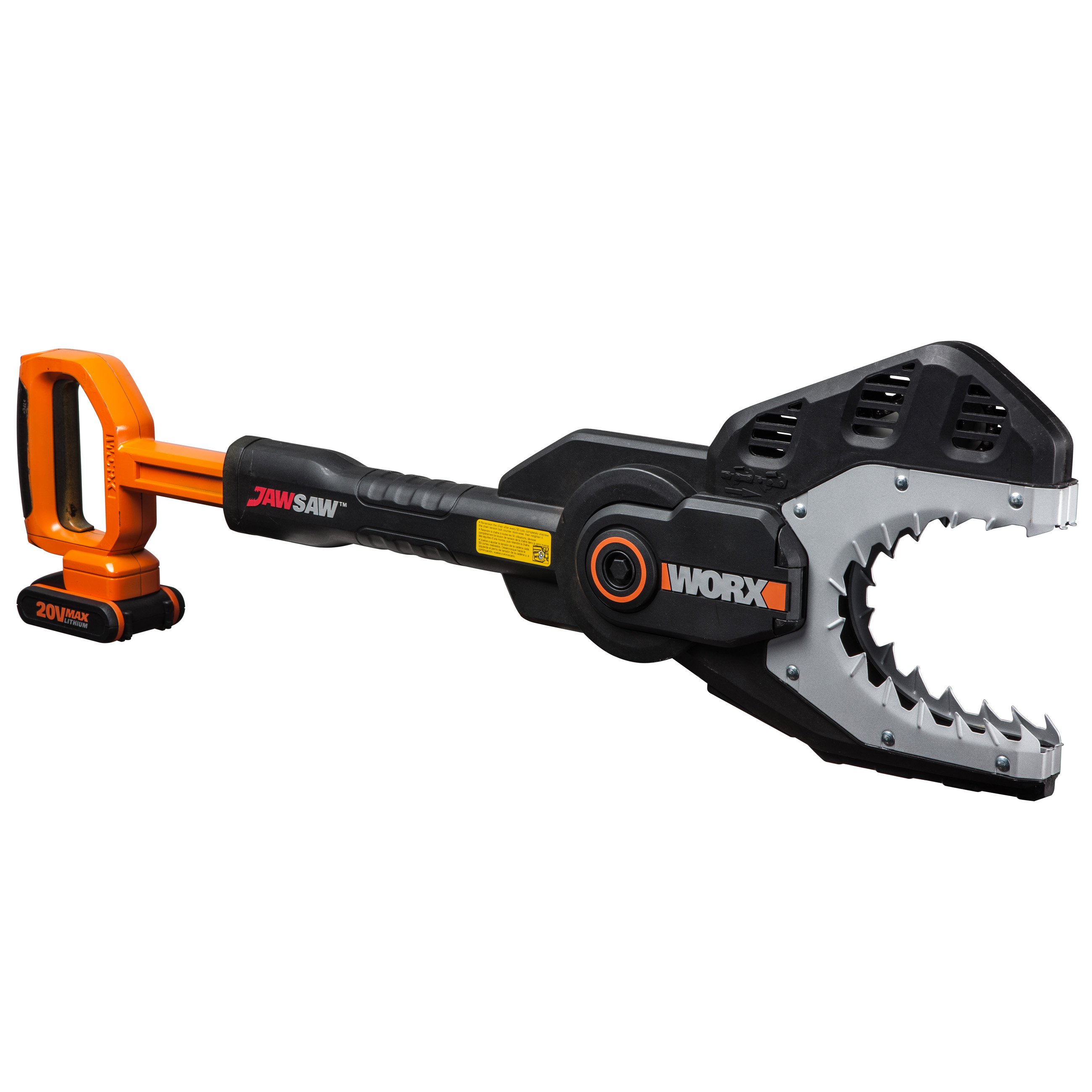 Worx WG329E 20V Astsäge Jawsaw, 45-Grad Ansicht Worx WG329E 20V Astsäge Jawsaw, 45-Grad Ansicht